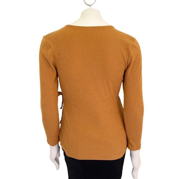 OLD NAVY Lightweight Ribbed Wrap Sweater in Honey Long sleeve Stretch SZ M - Picture 9 of 13